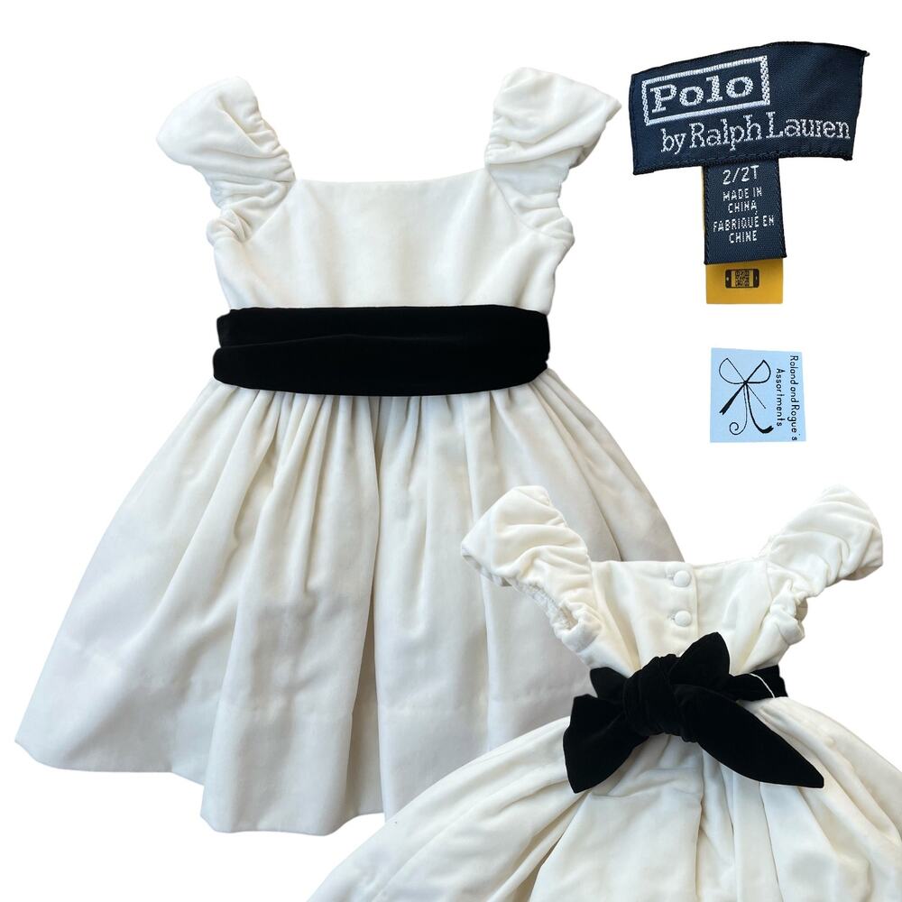Polo by Ralph Lauren Velour Full Skirt Belted Dress Kids Sz 2/2T